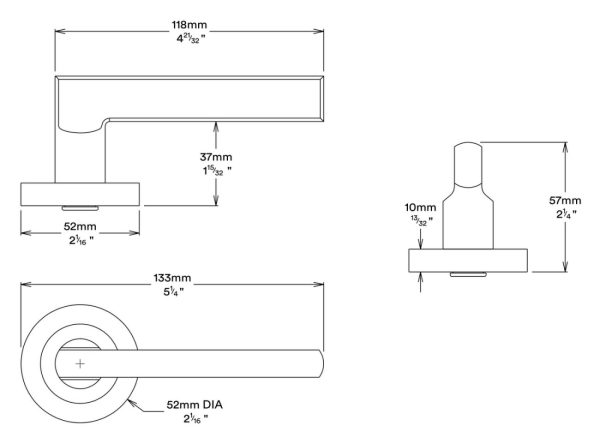 Baltimore Door Lever On Round Rose Pair Entrance Kit Key/Thumb – Available In Various Finishes Door Handles & Knobs