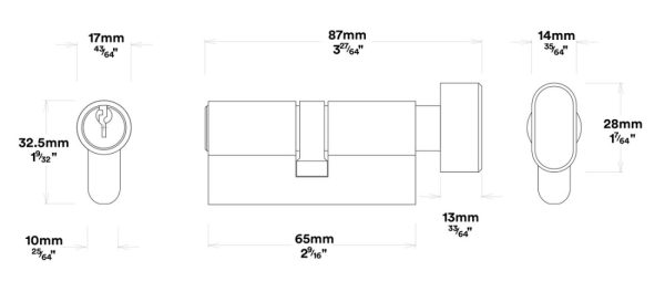 Baltimore Door Lever On Round Rose Pair Entrance Kit Key/Thumb – Available In Various Finishes Door Handles & Knobs