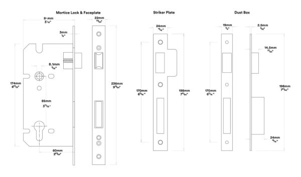 Baltimore Door Lever On Round Rose Pair Entrance Kit Key/Thumb – Available In Various Finishes Door Handles & Knobs