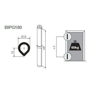 Bipg180Cr Justor Welding Spring Door Hinge 180Mm 60Kg Full Sprung Pair Gate Hardware