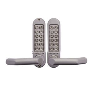 Borg 5051 Digital Door Lock Lever 60Mm Backset Satin Chrome Bl5051Sc Digital Locks