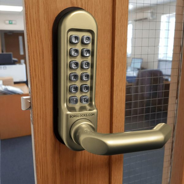 Borg Digital Door Lock Keyless Entry Fire Rated Polished Brass Bl5001Pb Digital Locks