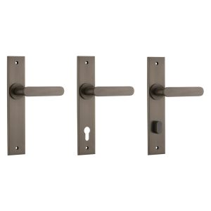 Bronte Door Lever Handle On Chamfered Backplate Signature Brass – Customise To Your Needs Brass Door Handles