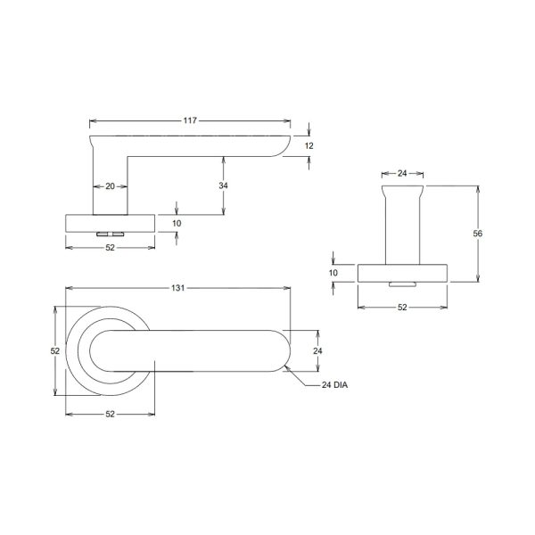 Bronte Door Lever On Round Rose Passage – Customise To Your Needs Architectural Door Hardware