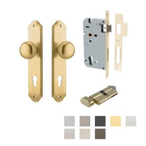 Cambridge Door Knob On Shouldered Backplate Entrance Kit Key/Thumb – Available In Various Finishes Architectural Door Hardware