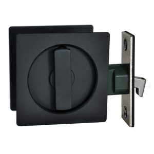 Cavity Sliding Door Privacy Set Scd-Pri-Sq-Bl Square Black Black Door Hardware