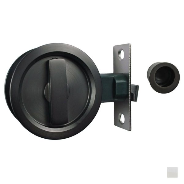 Cavity Sliding Privacy Door Lock With Edge Pull – Available In Graphite Grey And Polished Stainless Steel Bathroom Door Hardware