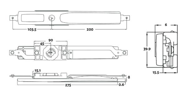 Cbs Garage Roller Door Lock Narrow Keyed To Differ 4369-C4-Kd Garage Door Locks