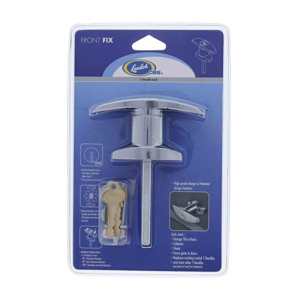 Cbs T Handle Garage Door Lock C4 Face Fix 75Mm Lth-Ff-C4-Dp Garage Door Locks