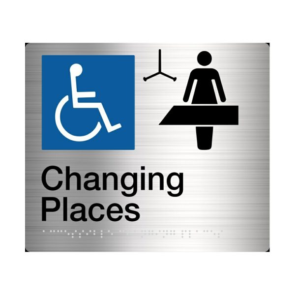 Changing Places Braille Amenity Sign Stainless Steel Cp-Ss Bathroom Hardware