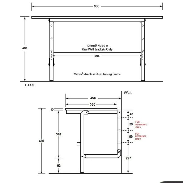 Changing Places Folding Shower Seat With Handle 960X360Mm Off White Phenolic Ml998_Ph Bathroom Accessories