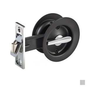 Circular Cavity Sliding Door Privacy Set – Available In Matt Black And Satin Chrome Cavity Sliding Door Hardware