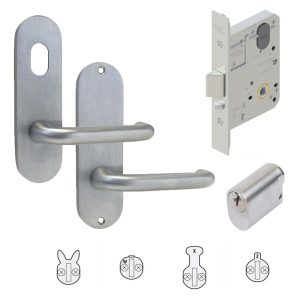 Classroom Door Pack Ms2 Mortice Lock Round Plate W/ Hole & Lever Commercial Door Hardware