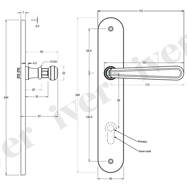 Copenhagen Door Lever Handle On Oval Backplate Signature Brass – Customise To Your Needs Brass Door Handles