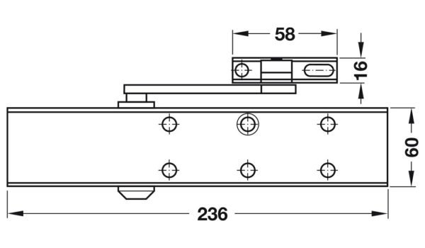 Dcl 51 En2-5 Overhead Door Closer With Standard Arm Fire Rated – Available In Matt Black And Silver Door Closers & Floor Springs