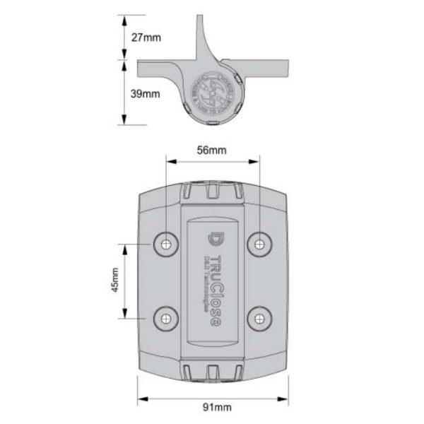 D&D Truclose Tchd1Al1S3Bt Self Closing Heavy Duty Gate Hinge + 1 Alignment Leg Gate Hardware