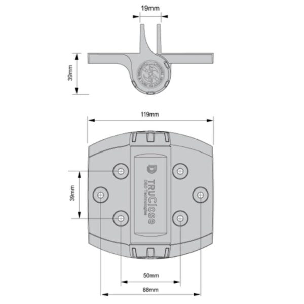 D&D Truclose Tchd1L2S3Bt Self Closing Heavy Duty Gate Hinge + 2 Alignment Legs Gate Hardware