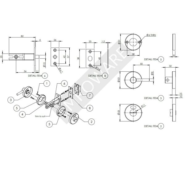 Disabled Compliant Privacy Indicator Mortice Bolt 60Mm Backset Matt Black C12226Mb Locks & Accessories