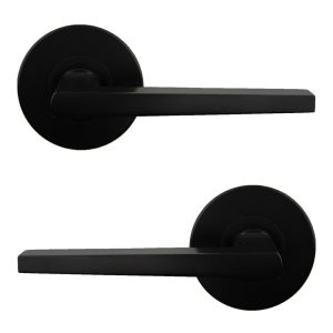 Door Handle Mediterranean Marino Round Passage Lever Set Black Mmarpasbl Black Door Handles