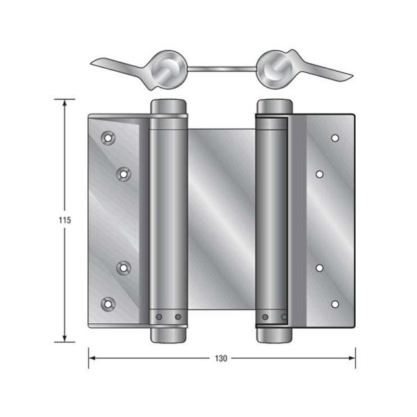 Door Hinge Double Action Spring 100Mm Polished Chrome 4150-103 *Pair* Bathroom Door Hardware