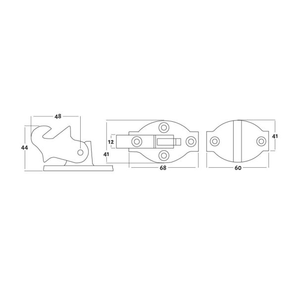 Door Holder Hook 62Mm Satin Chrome Hdh62Scdp Door Catches