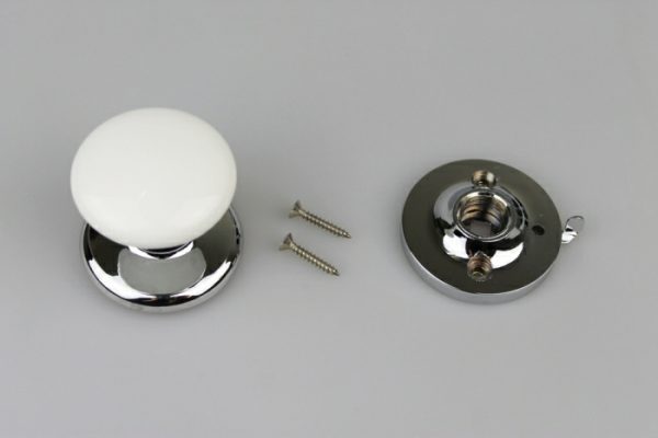 Door Knob Corona Privacy Set White Polished Chrome W/ Latch Cdfwhc Pamrcr Door Hardware