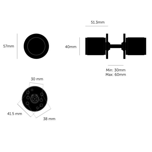 Door Knob Set Linear – Available In Various Finishes Door Handles & Knobs