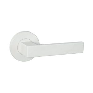 Door Lever Set On Round Rose Passage/Privacy 63Mm White 83580 Door Hardware