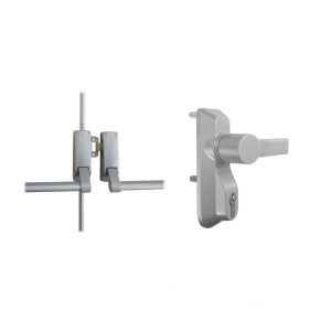 Door Lock Pack B377 Panic Bolt Bar Double Door Outside Lever With Cylinder Commercial Door Hardware