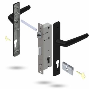 Door Lock Pack Induro Mortice Palladium Aria Levers Black With Cylinder Black Door Handles