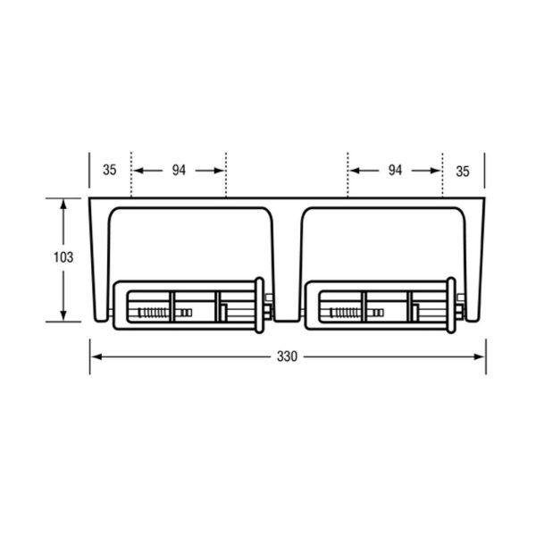 Double Toilet Roll Holder Grey Ml825 Bathroom Hardware