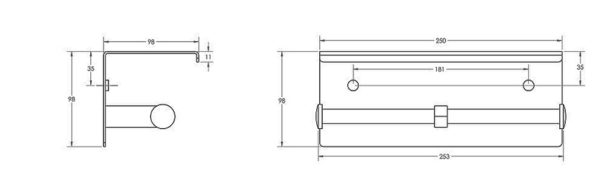 Double Toilet Roll Holder With Shelf Top – Available In Various Finishes Bathroom Accessories