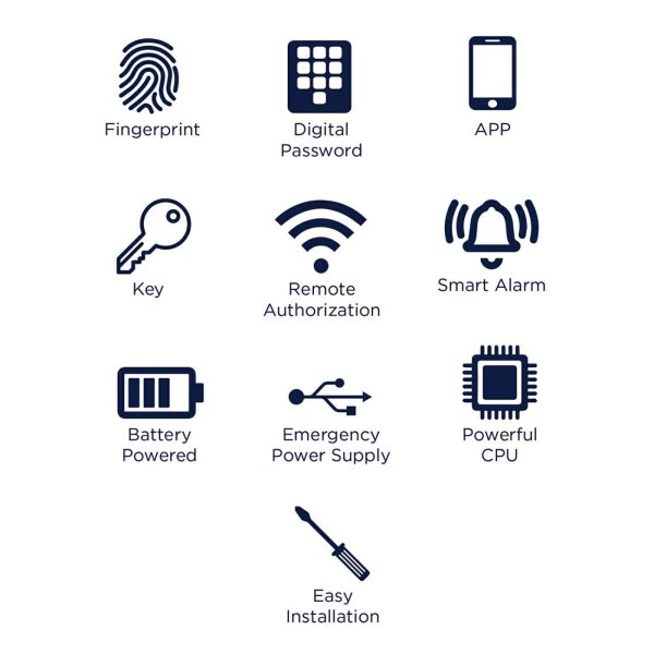 E-Series Smart Door Lock With Fingerprint Digital Code Mobile App – Available In Various Finishes Digital Locks