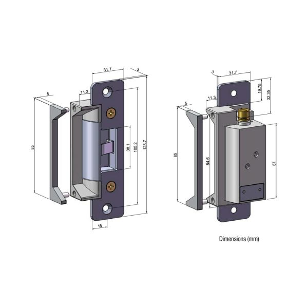 Electric Strike Monitored Ansi Footprint 12/24V Not Weather Resistant Es10M Electric Strikes