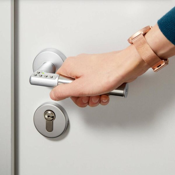 Electronic Lock Code Door Lever Left Hand Stainless Steel 8816Lss Electronic Locks