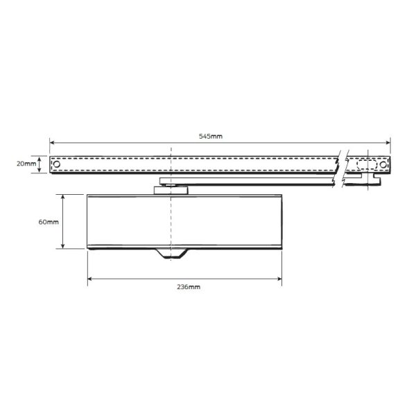 En 1-3 Adjustable Track Arm Closer Back Check Fire Rated Silver Bnt-1120B-T-Se Door Closers & Floor Springs