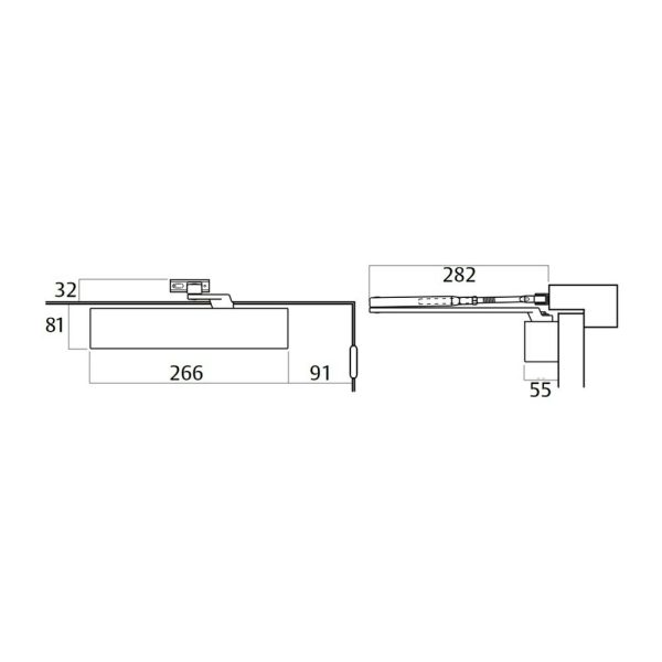 En2-6 Standard Arm Door Closer Fire Rated Silver 7726Dasil Door Hardware