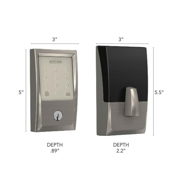 Encode Smart Lock Deadbolt Satin Nickel Sre60121 Works On Google Assist Deadlocks & Night Latches