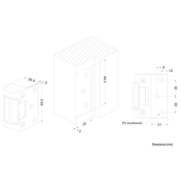 Es15 Electric Strike Non-Monitored 12/24V Dc Weather Resistant Ip56 Electric Strikes