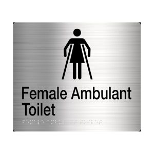 Female Ambulant Toilet Sign Braille Stainless Steel Fat-Ss Bathroom Hardware