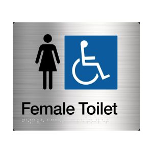 Female Disabled Toilet Amenity Sign Braille Stainless Steel Fdt-Ss Bathroom Hardware