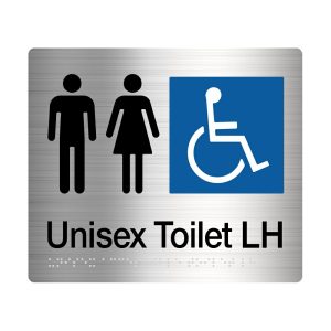 Female Disabled Toilet Left Hand Amenity Sign Braille Stainless Steel Fdt/Lh-Ss Bathroom Hardware