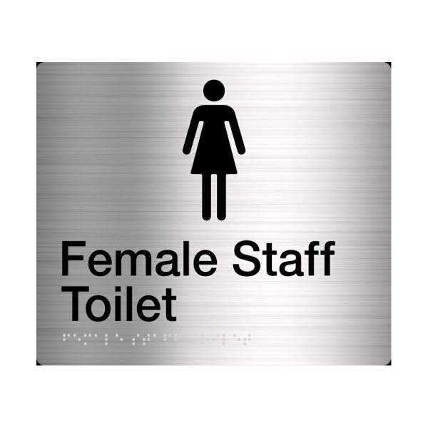 Female Staff Toilet Amenity Sign Braille Stainless Steel Fstafft-Ss Bathroom Hardware