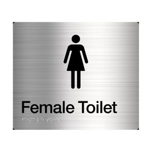 Female Toilet Amenity Sign Braille Stainless Steel Ft-Ss Bathroom Hardware