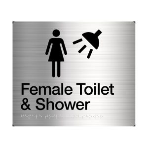 Female Toilet & Shower Amenity Sign Braille Stainless Steel Fts-Ss Bathroom Hardware