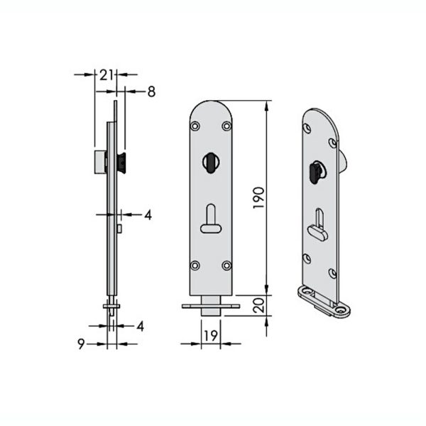 Flush Bolt Round 190Mm Lockable Pvd Brass 456Repvdb-1 Door Hardware