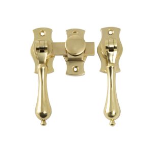 French Door Fastener Teardrop Polished Brass Td1170 Door Fasteners