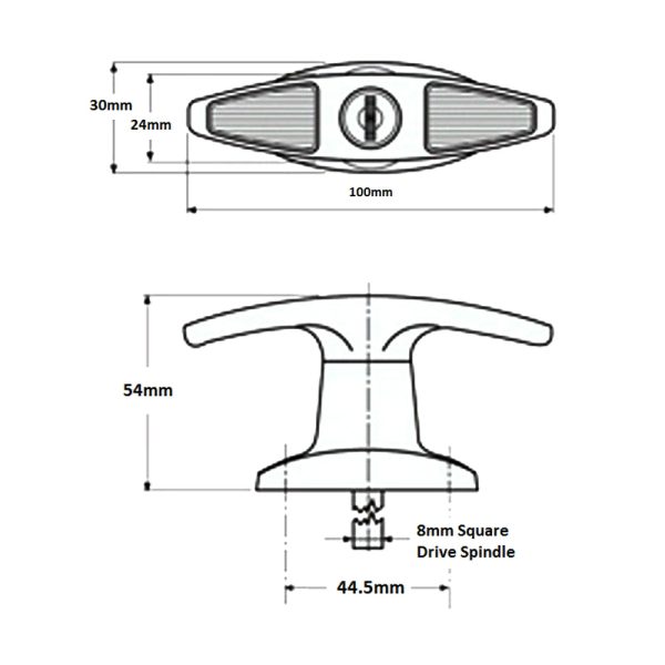 Garage Door Lock T Handle Rear Fix Keyed To Differ Ghrfkd Garage Door Locks