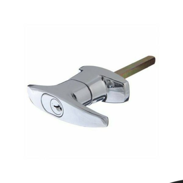 Garage Door T-Handle Keyway Rear Fix Polished Chrome 07352143 Garage Door Locks