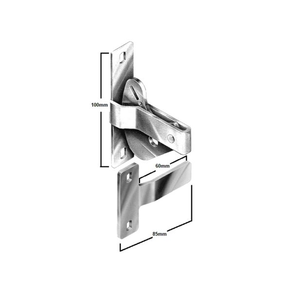 Gate Latch D-Latch Striker Bolt On Flat Post Zinc Plated Dlk Gate Hardware